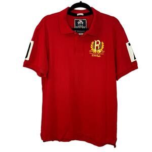 USA Rugby Vintage All American World Class Embroider Polo Shirt Red L